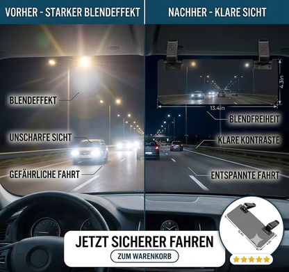 Auto-Sonnenblende 2-in-1 & Blendschutz Für Tag & Nacht