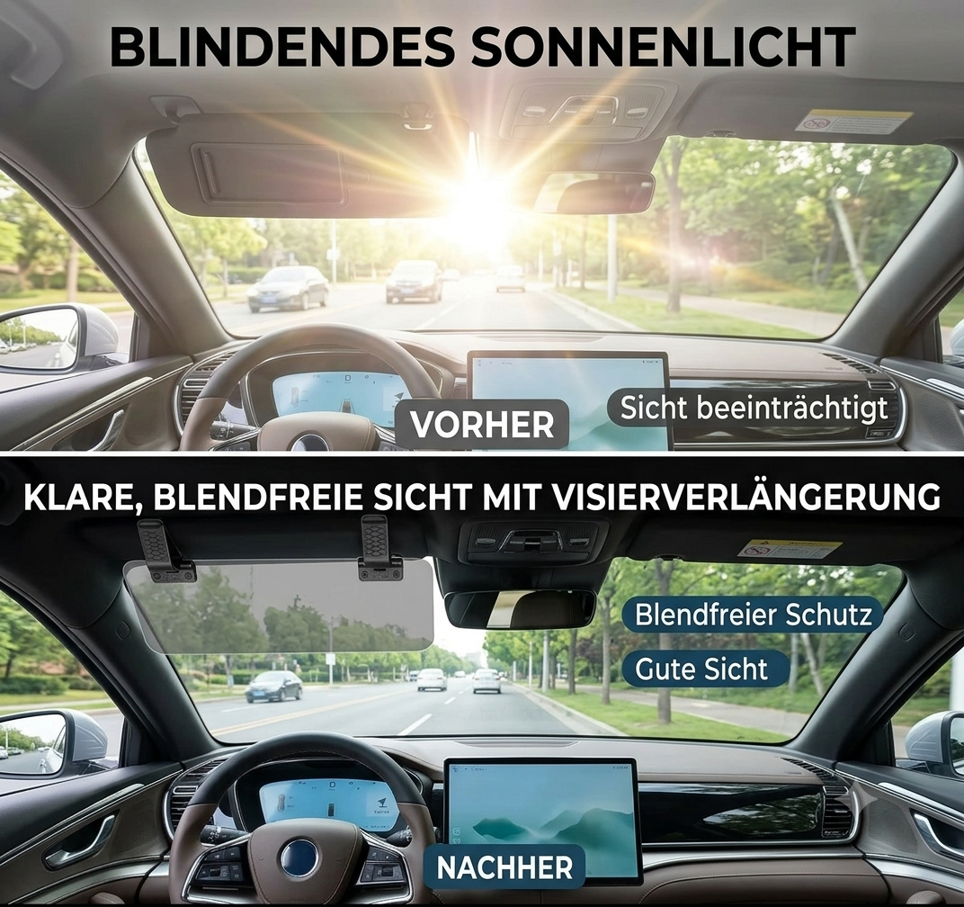 Auto-Sonnenblende 2-in-1 & Blendschutz Für Tag & Nacht